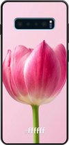 Samsung Galaxy S10 Plus Hoesje TPU Case - Pink Tulip #ffffff