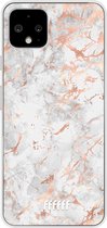 Google Pixel 4 Hoesje Transparant TPU Case - Peachy Marble #ffffff