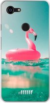 Google Pixel 3 XL Hoesje Transparant TPU Case - Flamingo Floaty #ffffff