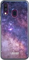 Samsung Galaxy A40 Hoesje Transparant TPU Case - Galaxy Stars #ffffff