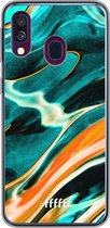 Samsung Galaxy A40 Hoesje Transparant TPU Case - Fresh Waves #ffffff