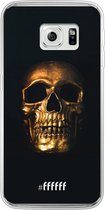 Samsung Galaxy S6 Edge Hoesje Transparant TPU Case - Gold Skull #ffffff