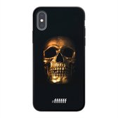 iPhone X Hoesje TPU Case - Gold Skull #ffffff