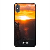 iPhone Xs Hoesje TPU Case - Rock Formation Sunset #ffffff