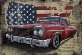 3D art Metaalschilderij - wanddecoratie - Chrysler Centura Amerika - handgeschilderd - 120x80