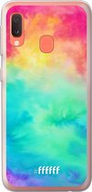 Samsung Galaxy A20e Hoesje Transparant TPU Case - Rainbow Tie Dye #ffffff