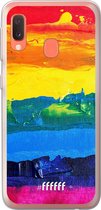 Samsung Galaxy A20e Hoesje Transparant TPU Case - Rainbow Canvas #ffffff