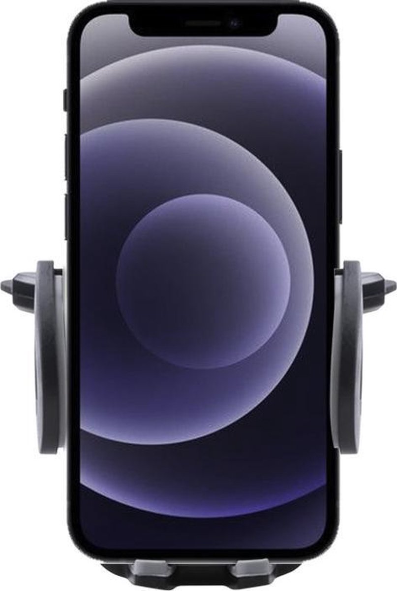 Shop4 - iPhone 12 mini Autohouder Verstelbare CD Houder Zwart met Draaiklem Zwart