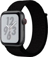 Shop4 - Bandje voor Apple Watch 6 44mm - Nylon Zwart