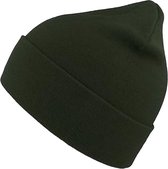 Absoluta Apparel - Atlantis Unisex Organische Katoenen Beanie (Olijfgroen)