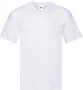 Fruit Of The Loom Heren Originele V-hals T-shirt (Wit)