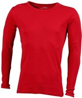 James and Nicholson - Heren Lange Mouwen T-Shirt (Rood)