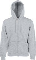 Fruit Of The Loom Heren Premium 70/30 Hooded Zip-Up Sweatshirt / Hoodie (Heather Grijs)