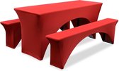 Duotent Hoes voor biertafelset - 220x60 cm - Rood
