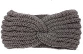 Haarband Twist Knitted Donker Grijs - Gebreide Haarband