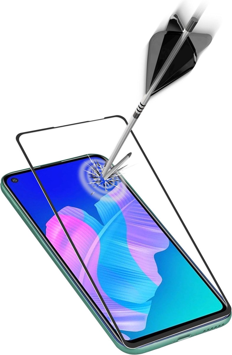 Cellularline - Screenprotector Huawei P40 Lite - Telefoon Beschermglas - Volledig Dekkend - Glas - Transparant
