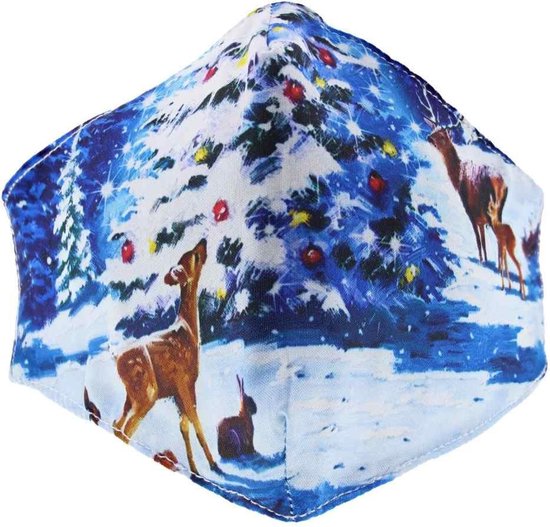 Zac's Alter Ego - Reindeers Around The Christmas Tree Masker - Mondkapje - Multicolours
