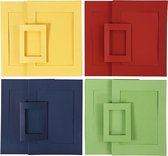 Passepartout lijsten. blauw. groen. rood. geel. afm A4+A6 . 2x60 stuk/ 1 doos