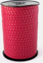 Krullint met Stippen Bordeaux 10 mm x 225 mtr (1 rol)