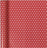Inpakpapier. rood. wit. trommel. B: 70 cm. 80 gr. 4 m/ 1 rol