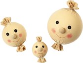 Stoffen hoofd. licht beige. d: 35 mm. 1 stuk