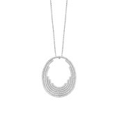 Velini Jewels-P2068W-925 zilver Hanger+Ketting -gerodineerd gezet met Cubic Zirkonia-45 cm +5cm verlengstuk