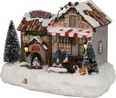 Luville Kerstdorp Miniatuur Sint Bernard Hondenkennel - L24 x B17 x H16,5 cm