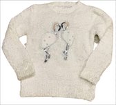 S&C trui met Flamingo's wolwit maat 140