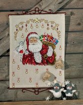 Permin borduurpakket adventskalender kerstman met kado's om te borduren 34-8283