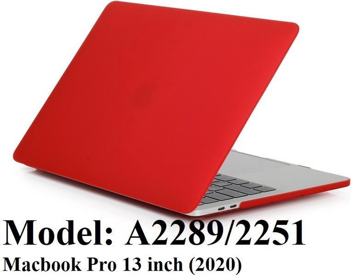 Macbook Case Hoes - Hard Cover voor Macbook Pro 13 inch 2020 A2289 - A2251 - A2338 M1 - Laptop Cover - Matte Rood