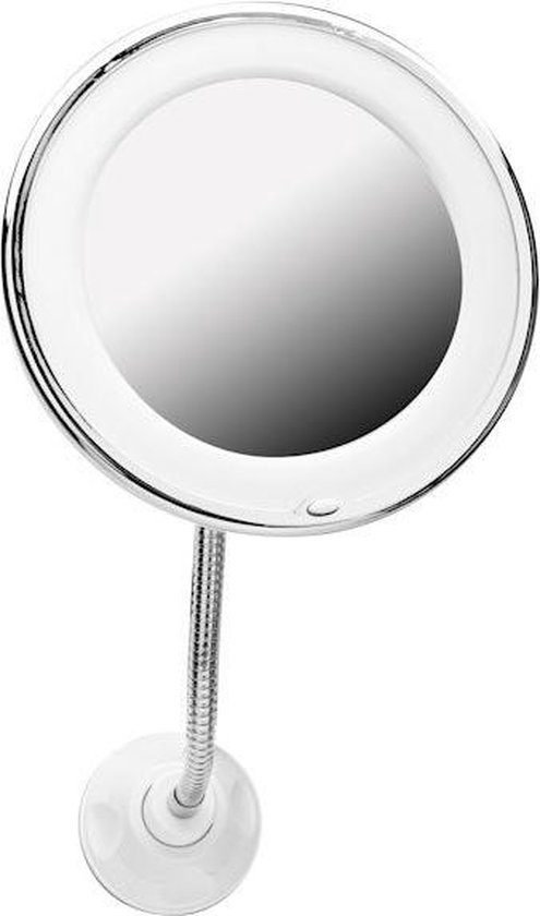 Decopatent® Flexibele Make-Up Spiegel met verlichting - 360° Draaibaar - Zuignap Sterk - 10x Vergroting - Make Up Vergrootspiegel - Merkloos
