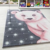 Kind Babykamer Tapijt Polar Bear Desing Tapijt Grijs roze Wit