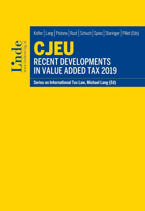 CJEU - Recent Developments in Value Added Tax 2019 - cover