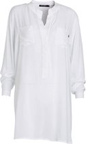 Dames blouse tuniek wit volwassen lange mouw  viscose  luxe chic maat 38