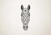 Line Art - Paard 2 - L - 109x39cm - Zwart - geometrische wanddecoratie