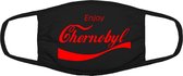 Chernobyl grappig mondkapje| funny | gezichtsmasker | bescherming | bedrukt | logo | Zwart / Rood mondmasker van katoen, uitwasbaar & herbruikbaar. Geschikt voor OV