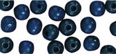 Donkerblauwe hobby kralen van hout 6mm - 460x stuks - Diy sieraden maken - Kralen rijgen hobby materiaal