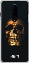 OnePlus 8 Hoesje Transparant TPU Case - Gold Skull #ffffff