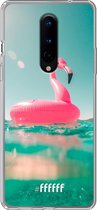 OnePlus 8 Pro Hoesje Transparant TPU Case - Flamingo Floaty #ffffff