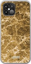 iPhone 12 Pro Max Hoesje Transparant TPU Case - Gold Marble #ffffff