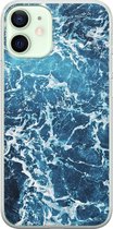 iPhone 12 mini hoesje siliconen - Oceaan - Soft Case Telefoonhoesje - Natuur - Transparant, Blauw
