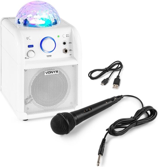 Karaoke set met microfoon Vonyx SBS50W met Bluetooth, accu