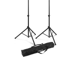 Luidspreker standaard - Vonyx set van 2x speaker standaard in tas - max. hoogte 175cm - Max. gewicht 30kg - Zwart