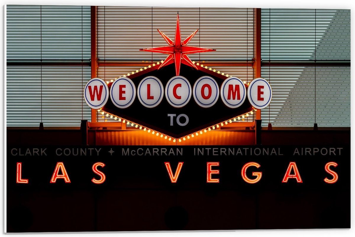 Forex - ''Welcome To Las Vegas'' Bord - 60x40cm Foto op Forex