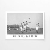 Walljar - Willem II - NAC Breda '50 - Zwart wit poster met lijst