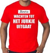 Grote maten Kerst is: wachten tot het jurkje uitgaat Kerstshirt / Kerst t-shirt rood voor heren - Kerstkleding / Christmas outfit 4XL