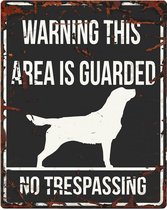 D&D Waakbord / Warning sign square retriever gb Zwart 20x25cm