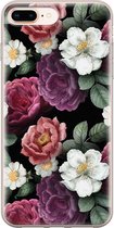 iPhone 8 Plus/7 Plus hoesje siliconen - Flowers - Soft Case Telefoonhoesje - Bloemen - Transparant, Multi