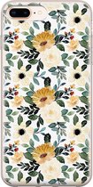 iPhone 8 Plus/7 Plus hoesje siliconen - Lovely flowers - Soft Case Telefoonhoesje - Bloemen - Transparant, Geel