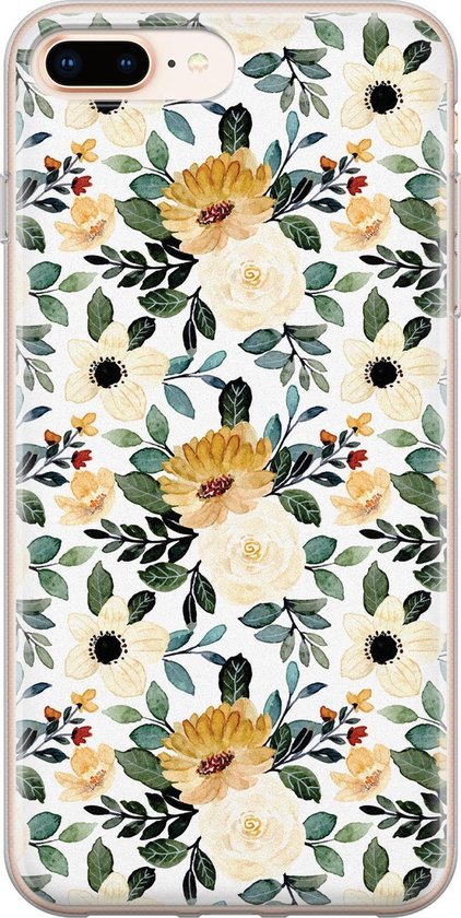 iPhone 8 Plus/7 Plus hoesje siliconen - Lovely flowers - Soft Case  Telefoonhoesje -... | bol.com